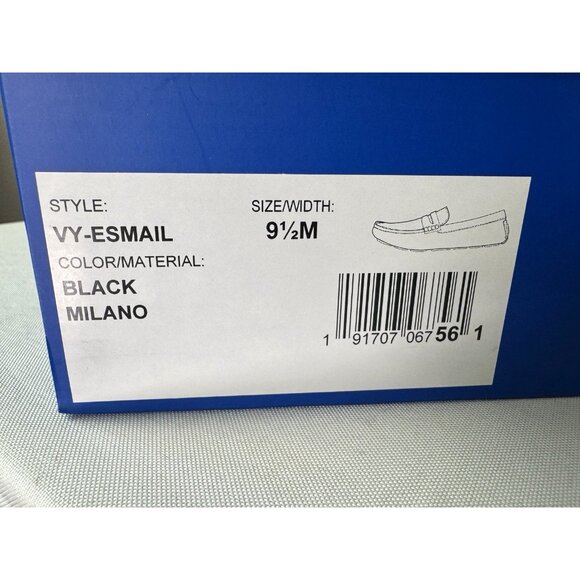 Vince Camuto Men 9.5 Black Leather VY- Esmail Driving Loafer Slip On Streetwear - Picture 15 of 15